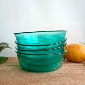 Arcoroc Turquoise Glass Bowls (Set of 4)